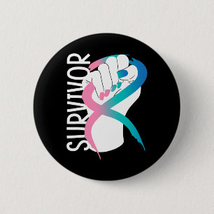 Macaron Rond 5 Cm Cancer Survivant Mois de sensibilisation au cancer