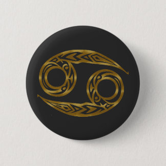 Macaron Rond 5 Cm Cancer Zodiac - Or tribal