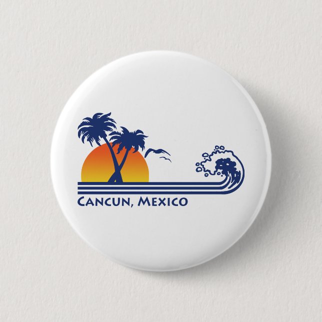 Macaron Rond 5 Cm Cancun Mexique (Devant)