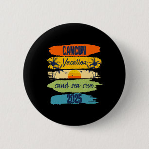 Macaron Rond 5 Cm Cancun Mexique 2025 Famille de jumelage vacances é