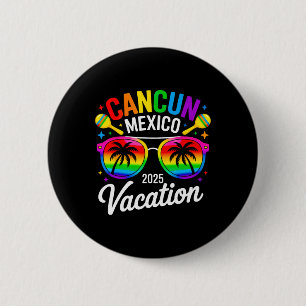 Macaron Rond 5 Cm Cancun Mexique 2025 Voyage Voyage Trip Plage Été