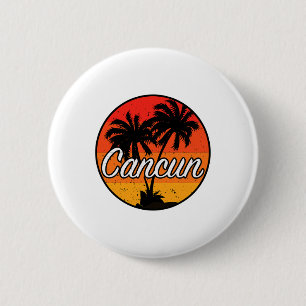 Macaron Rond 5 Cm Cancun Mexique Souvenir Cadeau Croisière Coucher d