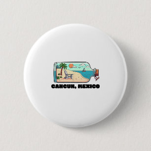 Macaron Rond 5 Cm Cancun Mexique Souvenir Famille Correspondant Vaca