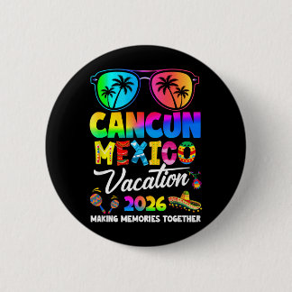 Macaron Rond 5 Cm Cancun Mexique Vacances Plage 2026 Voyage Famille