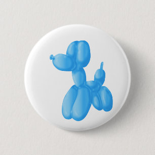 Macaron Rond 5 Cm Caniche bleu