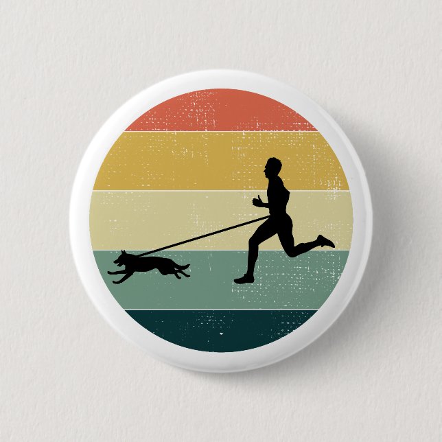 Macaron Rond 5 Cm Canicross Trail Runner Dog Sport (Devant)