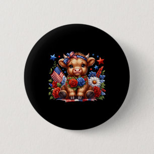 Macaron Rond 5 Cm Canne à pêche vintage drapeau américain pêche drôl