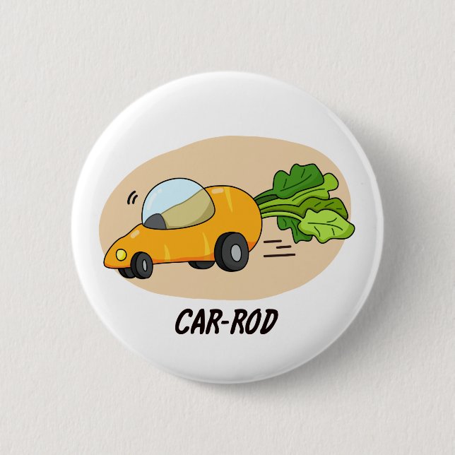 Macaron Rond 5 Cm Canne-voiture Funny Carrot Pun (Devant)