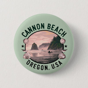 Macaron Rond 5 Cm Cannon Beach Retro Vignette