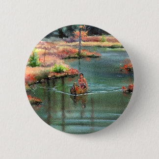 Macaron Rond 5 Cm CANOË TRANQUILLE par SHARON SHARPE