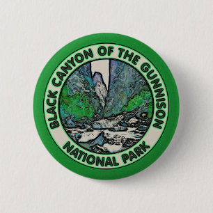 Macaron Rond 5 Cm Canyon noir du parc national de Gunnison