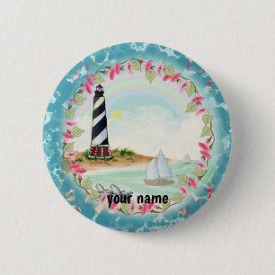 Macaron Rond 5 Cm Cape Hatteras Lighthouse