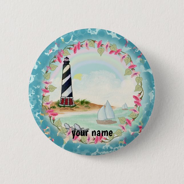 Macaron Rond 5 Cm Cape Hatteras Lighthouse (Devant)