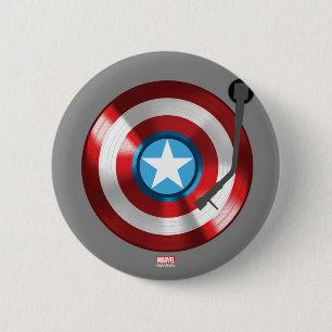Macaron Rond 5 Cm Capitaine America Vinyl Record