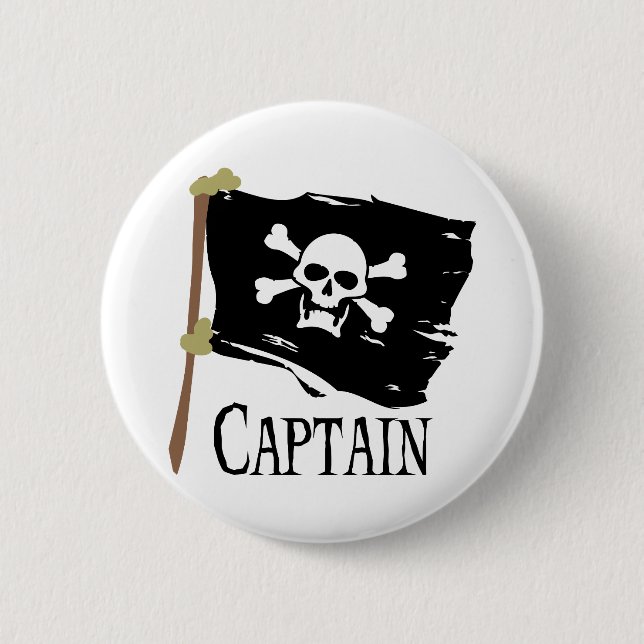 Macaron Rond 5 Cm Capitaine de jolly roger (Devant)