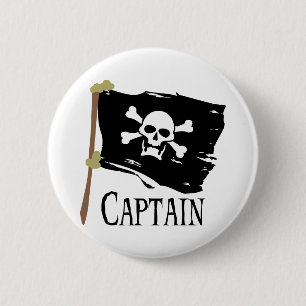 Macaron Rond 5 Cm Capitaine de jolly roger