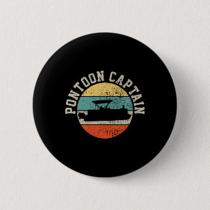 Macaron Rond 5 Cm Capitaine de Ponton Cadeau Rétro de Bateau
