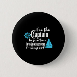 Macaron Rond 5 Cm Capitaine du bateau Chaparral Boats 