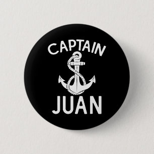 Macaron Rond 5 Cm Capitaine Juan Navire Bateau Navigation Yacht Ancr