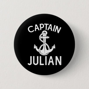 Macaron Rond 5 Cm Capitaine Julian Yacht Bateau Navire Ancre 