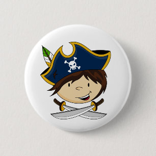 Macaron Rond 5 Cm Capitaine mignon Button de pirate