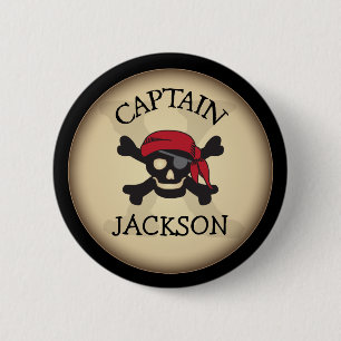Macaron Rond 5 Cm Capitaine personnalisé par partie Button de pirate