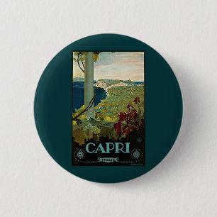 Macaron Rond 5 Cm Capri, Italie, Poster Vintage voyage Art Italia