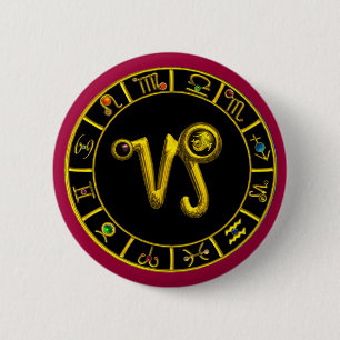 MACARON ROND 5 CM CAPRICORN / SIGNE ZODIAC OR JEWEL