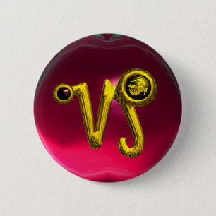 MACARON ROND 5 CM CAPRICORNE D'OR/BIJOU SIGNE DE ZODIAQUE