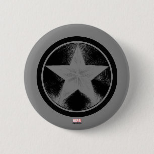 Macaron Rond 5 Cm Captain America Grunge Shield