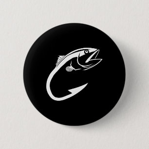 Macaron Rond 5 Cm Capuchon de thon minimaliste pêcheur homme pêcheur