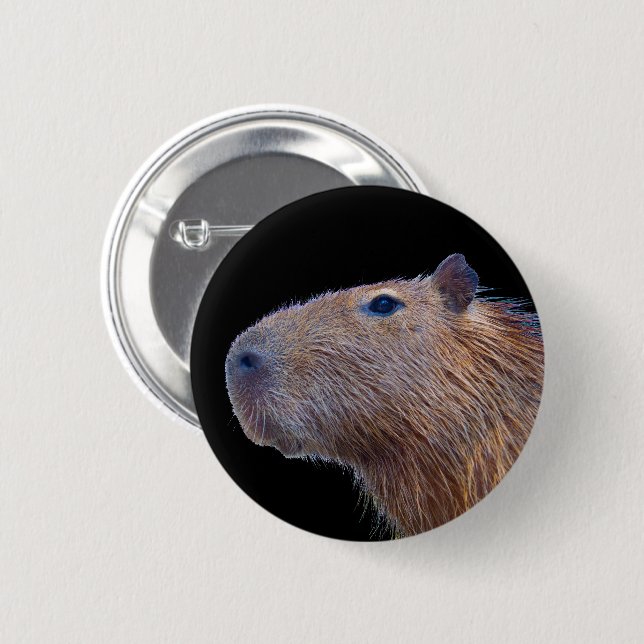 Macaron Rond 5 Cm Capybara (Devant & derrière)
