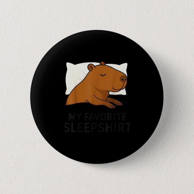 Macaron Rond 5 Cm Capybara Favorite Sleepshirt Sleeng Pajamas Boys G (Devant)