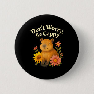 Macaron Rond 5 Cm Capybara Heureux Ne T'inquiète Pas Sois Cappy Tour