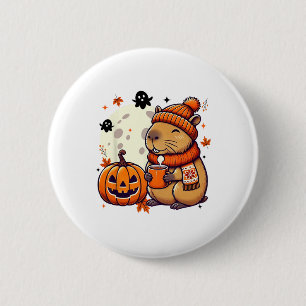 Macaron Rond 5 Cm Capyra Boire Café Halloween Saison Automne Merci