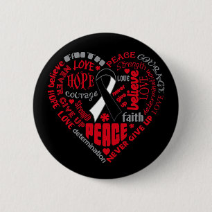 Macaron Rond 5 Cm Carcinoïde Cancer Sensibilisation Mots du coeur