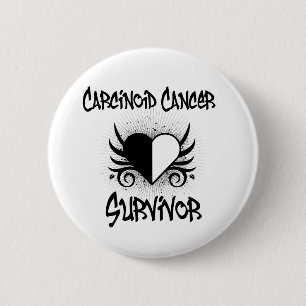Macaron Rond 5 Cm Carcinoïde Cancer SURVIVOR Tatouage cardiaque