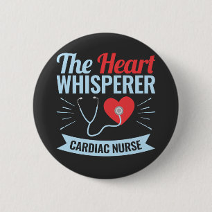 Macaron Rond 5 Cm Cardiac Infirmière du coeur Whisperer