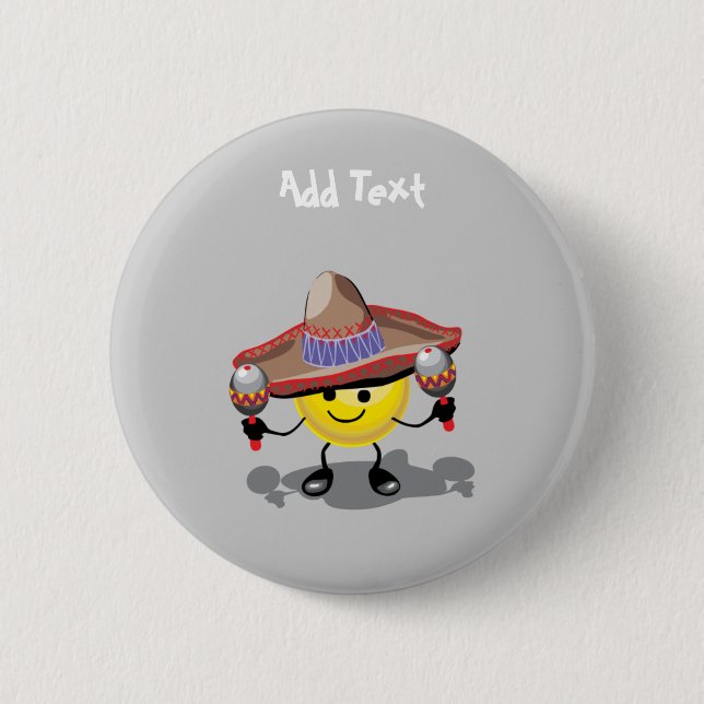 Macaron Rond 5 Cm Caricature de Cute Cinco De Mayo personnalisée (Devant)