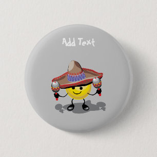 Macaron Rond 5 Cm Caricature de Cute Cinco De Mayo personnalisée