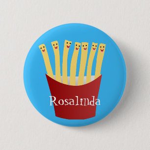 Macaron Rond 5 Cm Caricature de frites Cute kawaii fast food