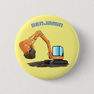 Macaron Rond 5 Cm Caricature de la pelle orange