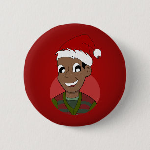 Macaron Rond 5 Cm Caricature de Noël