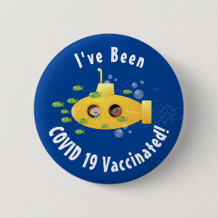 Macaron Rond 5 Cm Caricature de poisson sous-marin jaune mignon