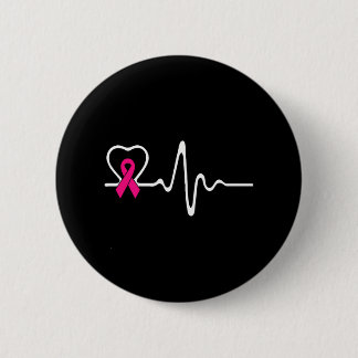 Macaron Rond 5 Cm Caricature de sensibilisation au cancer du sein