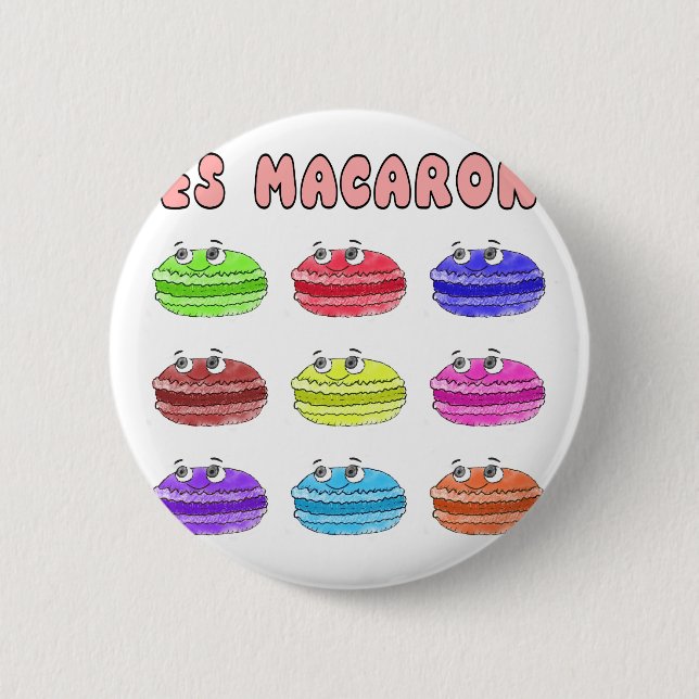 Macaron Rond 5 Cm Caricature des Macarons (Devant)