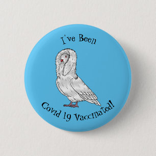 Macaron Rond 5 Cm Caricature d'oiseau pigeon Jacobin