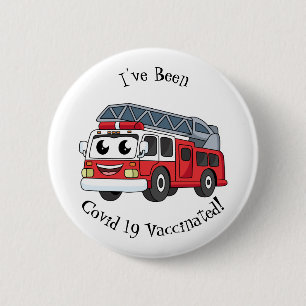 Macaron Rond 5 Cm Caricature du moteur de feu joyeux