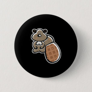 Macaron Rond 5 Cm caricature mignonne castor