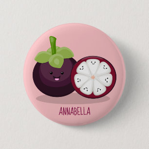 Macaron Rond 5 Cm Caricature mignonne mauve mangouste